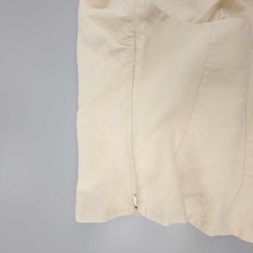 ZARA 90s Strapless Ruched Corset Crop Top Ecru Large Clean Girl Quiet Luxury Y2k - Picture 6 of 7